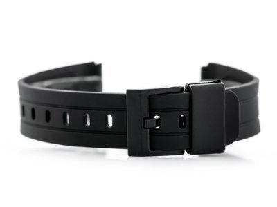 Watch rubber strap - model 3 black - 22mm