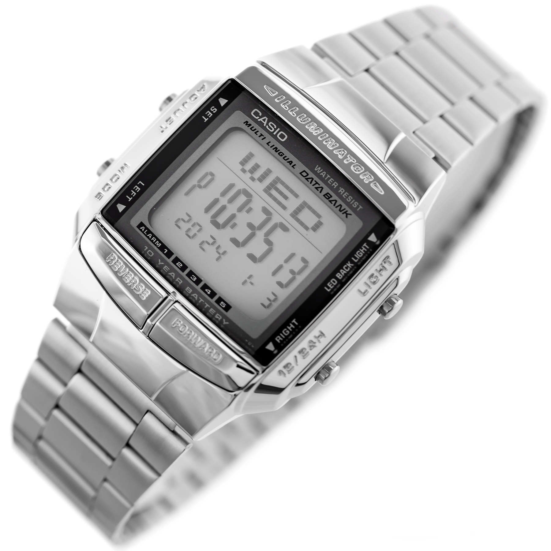 ZEGAREK MĘSKI CASIO DATABANK DB-360-1A (zd161a) + BOX Silver | MEN ...