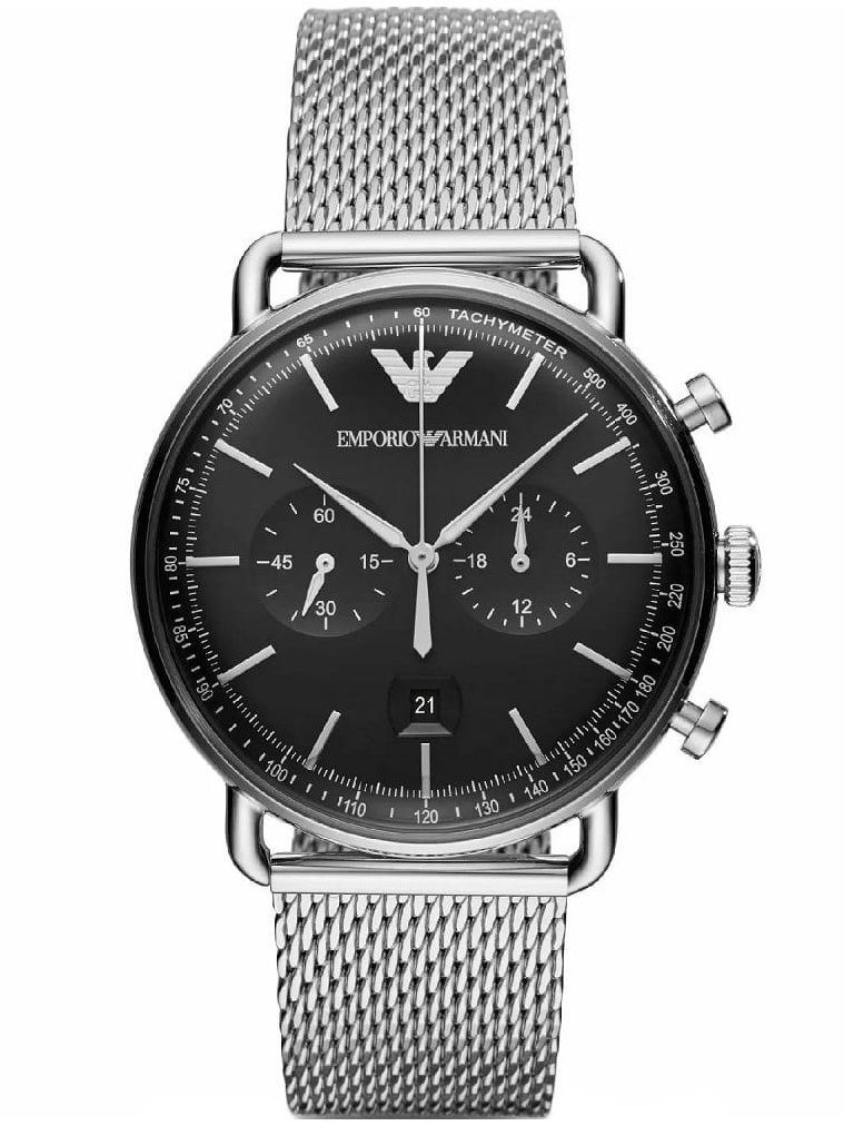 ZEGAREK MĘSKI EMPORIO ARMANI AR11104 - AVIATOR (zi020b) Silver | MENS \  STYLE \ Elegant CATEGORIES \ WATERPROOF \ WR50 MENS \ BRAND \ Emporio Armani  | Tayma Wholesale Store - the most preety watches online!