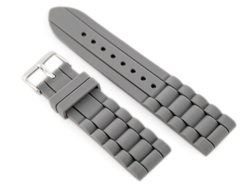 904T rubber watch strap - notched - 22mm