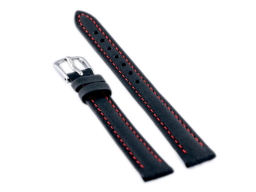 BISSET BS-158 leather watch strap - 12mm (red)