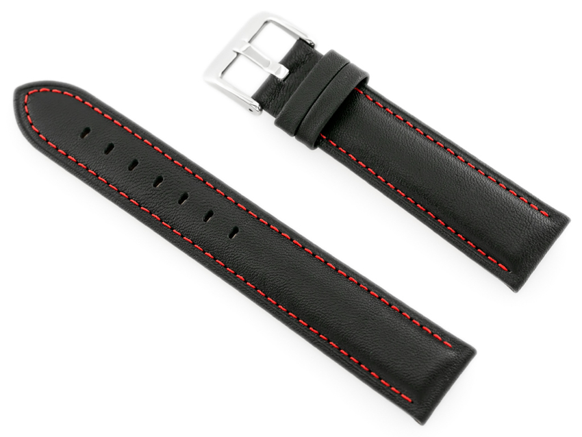 BISSET BS-158 leather watch strap - 20mm (red)