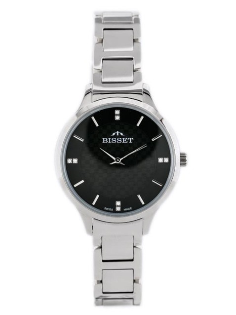 BISSET BSBE45 WOMEN'S WATCH - silver/black (zb551b)