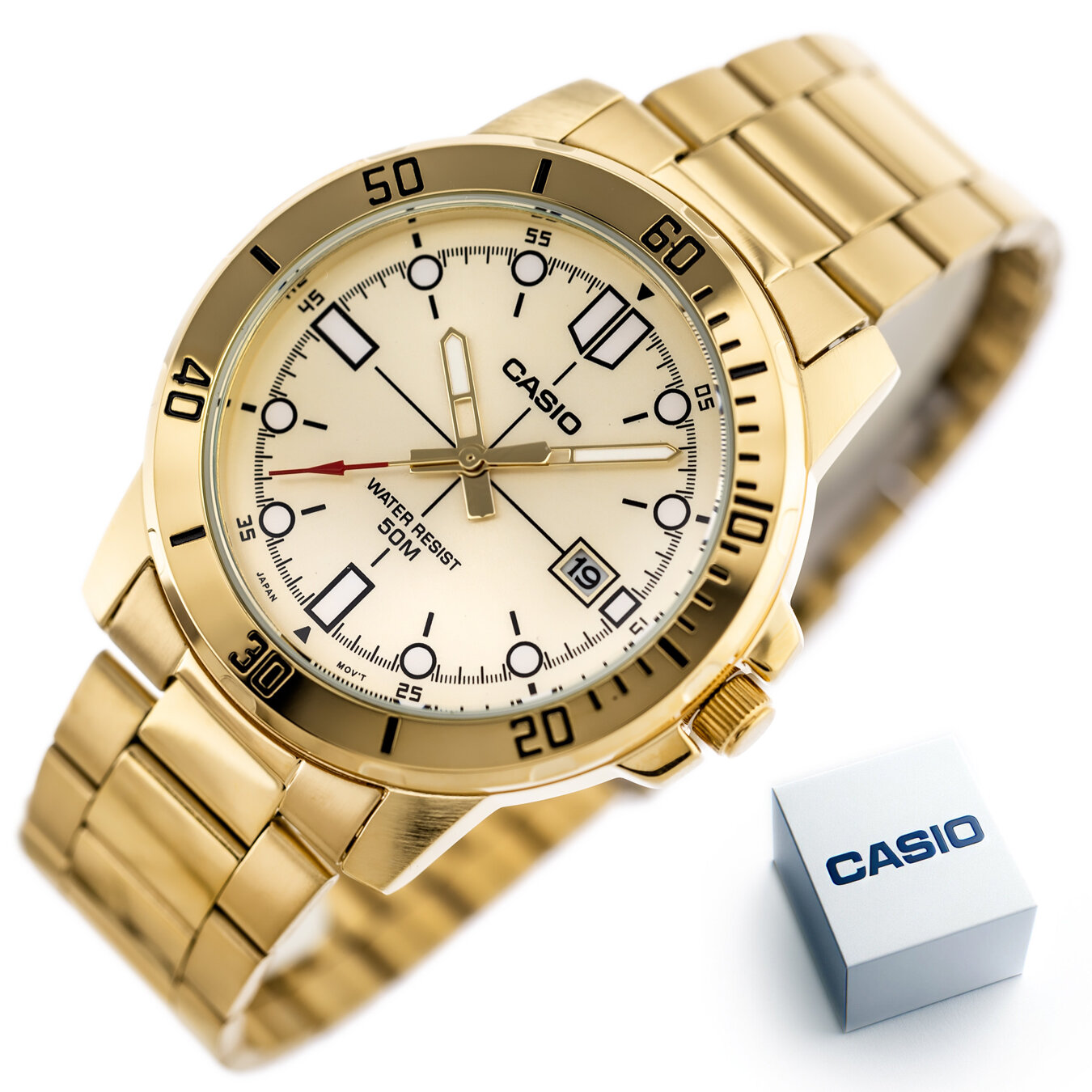 CASIO MEN'S WATCH MTP-VD01G-9E (zd185d) + BOX