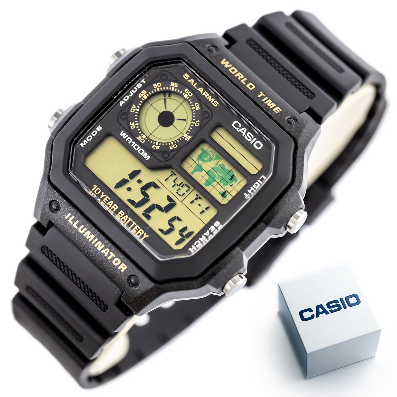 CASIO Sports Men's WATCH AE-1200WH-1B + BOX (zd146c)