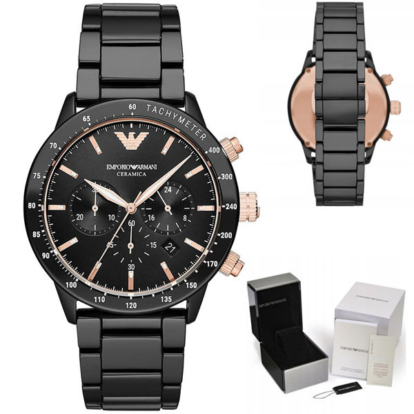 EMPORIO ARMANI MEN'S WATCH AR70002 - MARIO - CERAMIC (zi022a)