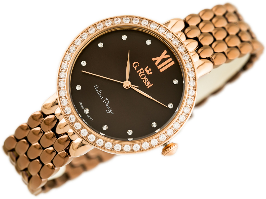 G. ROSSI WATCH - 11775B (zg769f) rose gold/brown + BOX