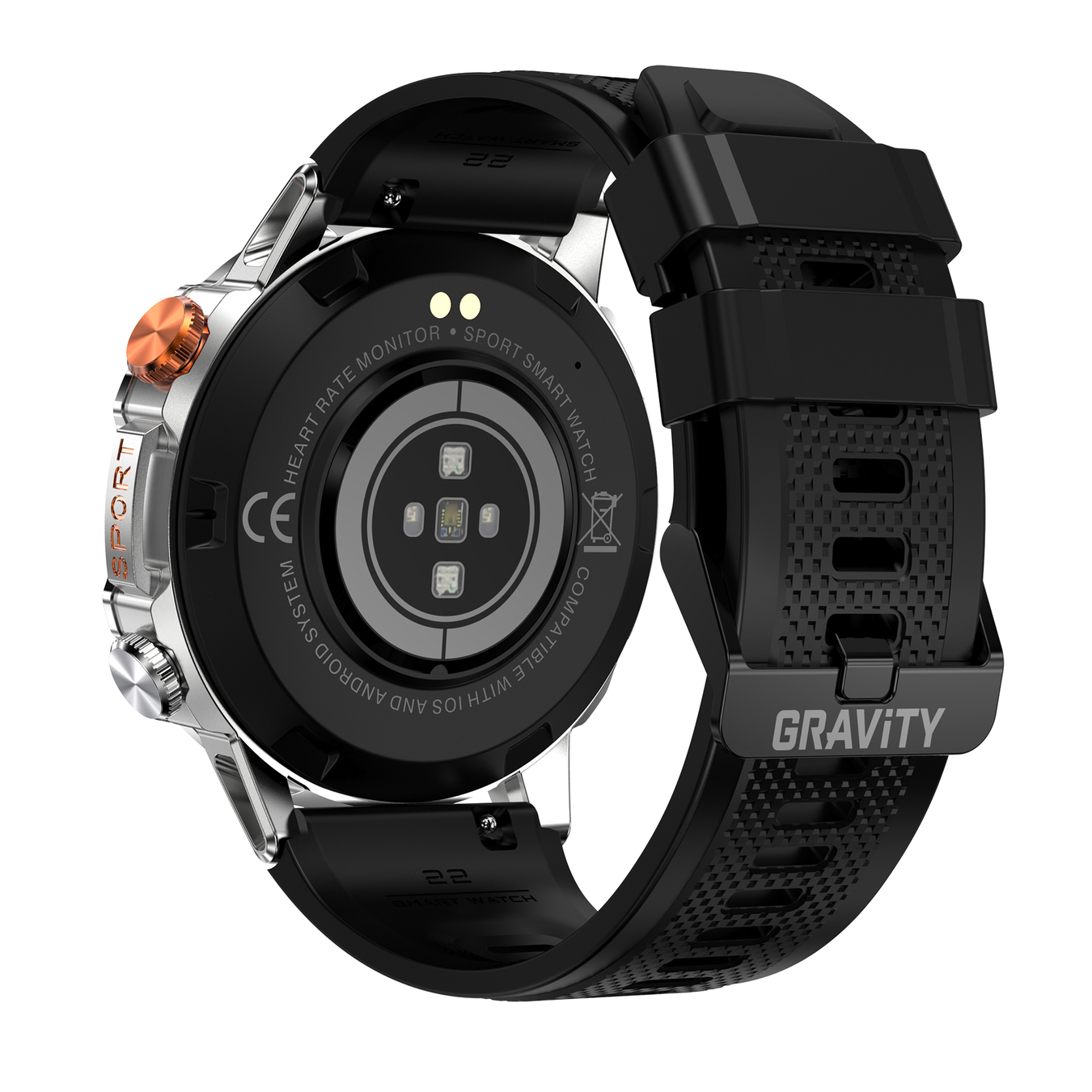 GRAVITY GT20-2 MEN'S SMARTWATCH - AMOLED, ADDITIONAL BELT (sg024b)