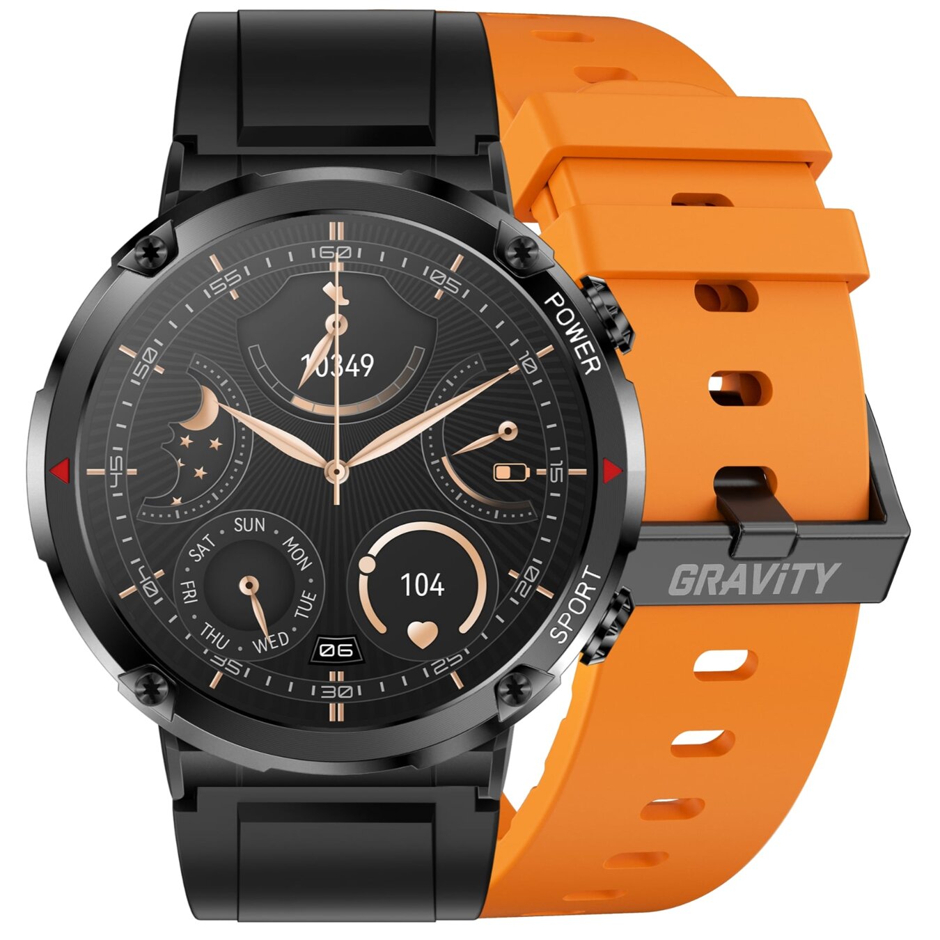 GRAVITY GT21-2 MEN'S SMARTWATCH - BLUETOOTH CALL, ADDITIONAL BELT (sg025b)