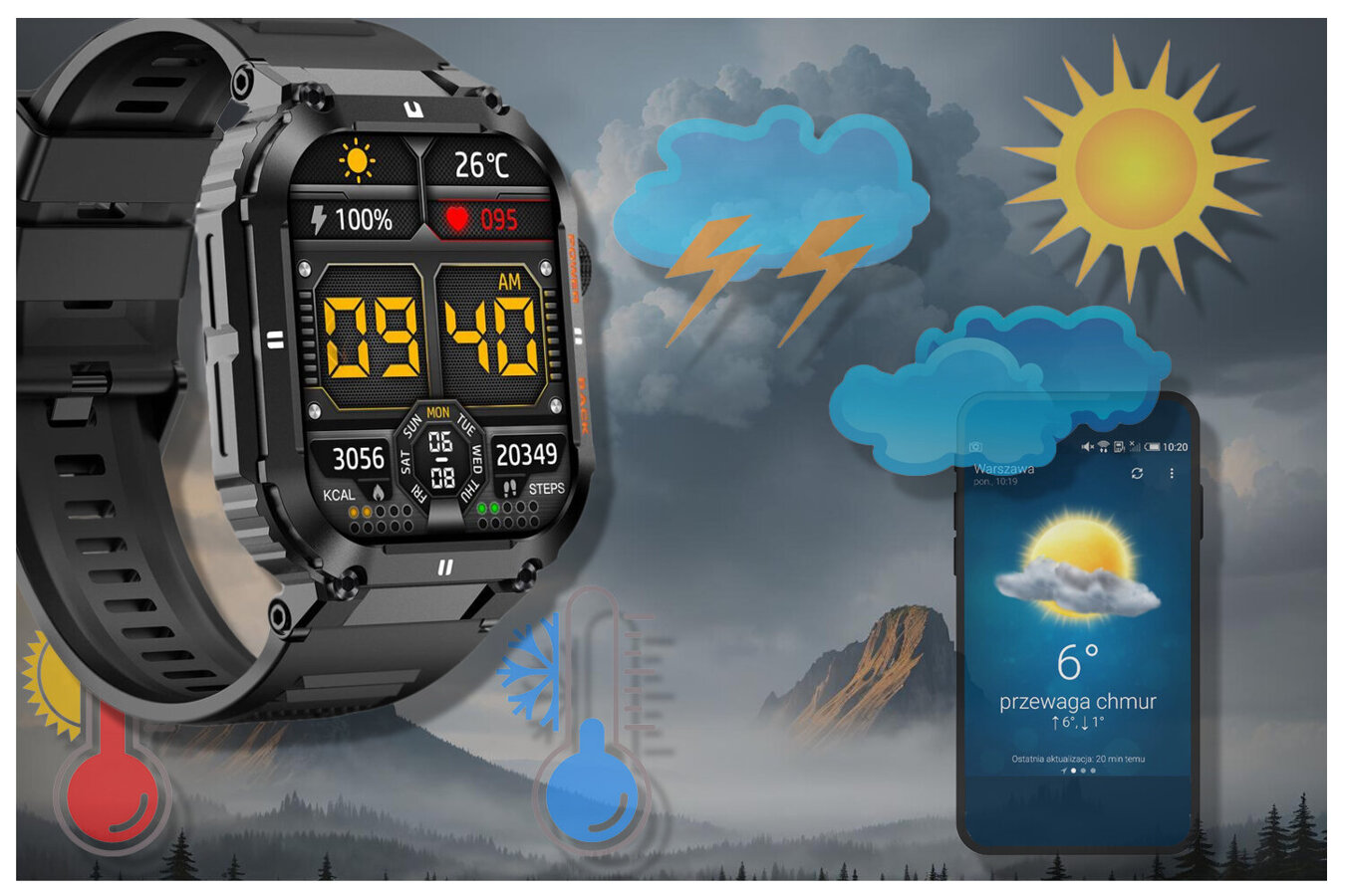 GRAVITY GT6-1 MEN'S SMARTWATCH - CALL EXECUTION, SNOW MONITOR (sg020a)