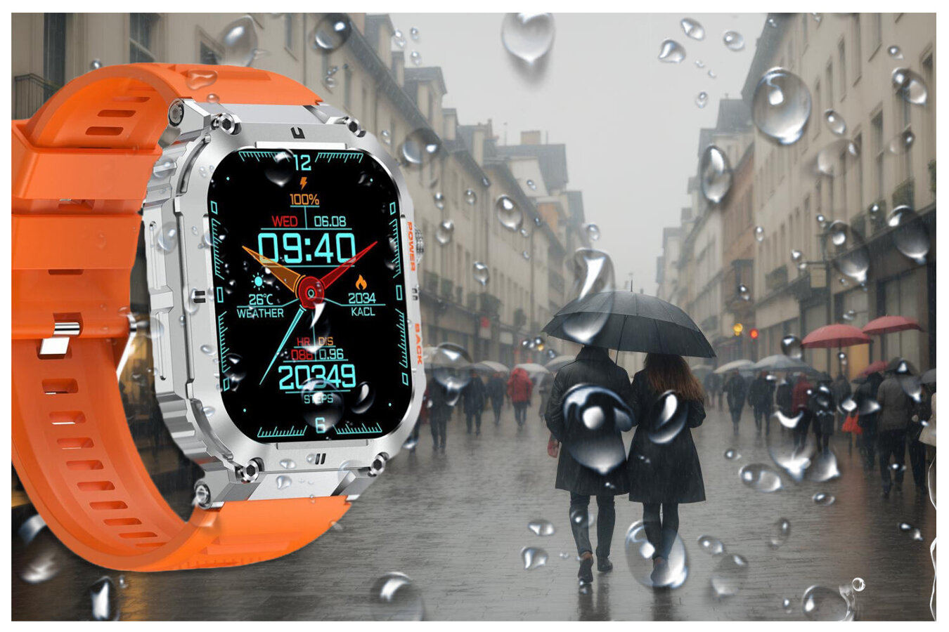 GRAVITY GT6-4 MEN'S SMARTWATCH - CALL MAKING, SNOW MONITOR (sg020d)