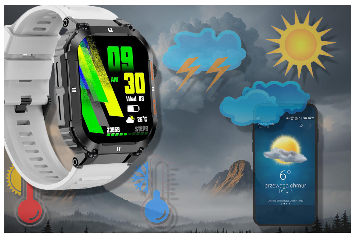 GRAVITY GT6-8 MEN'S SMARTWATCH - CALL EXECUTION, SNOW MONITOR (sg020h)