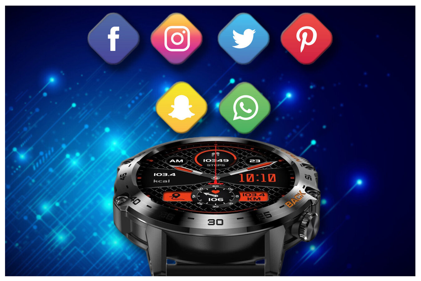 GRAVITY GT9-1 MEN'S SMARTWATCH - CONNECTIONS MAKER, PRESSURE METER (sg021a)