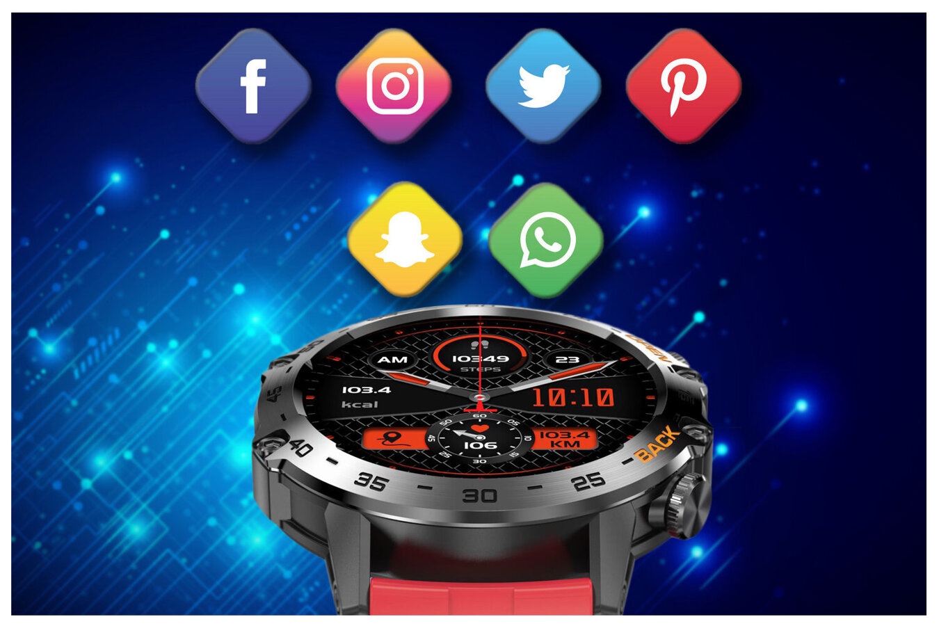 GRAVITY GT9-11 MEN'S SMARTWATCH - CONNECTIONS, PRESSURE METER (sg021k)