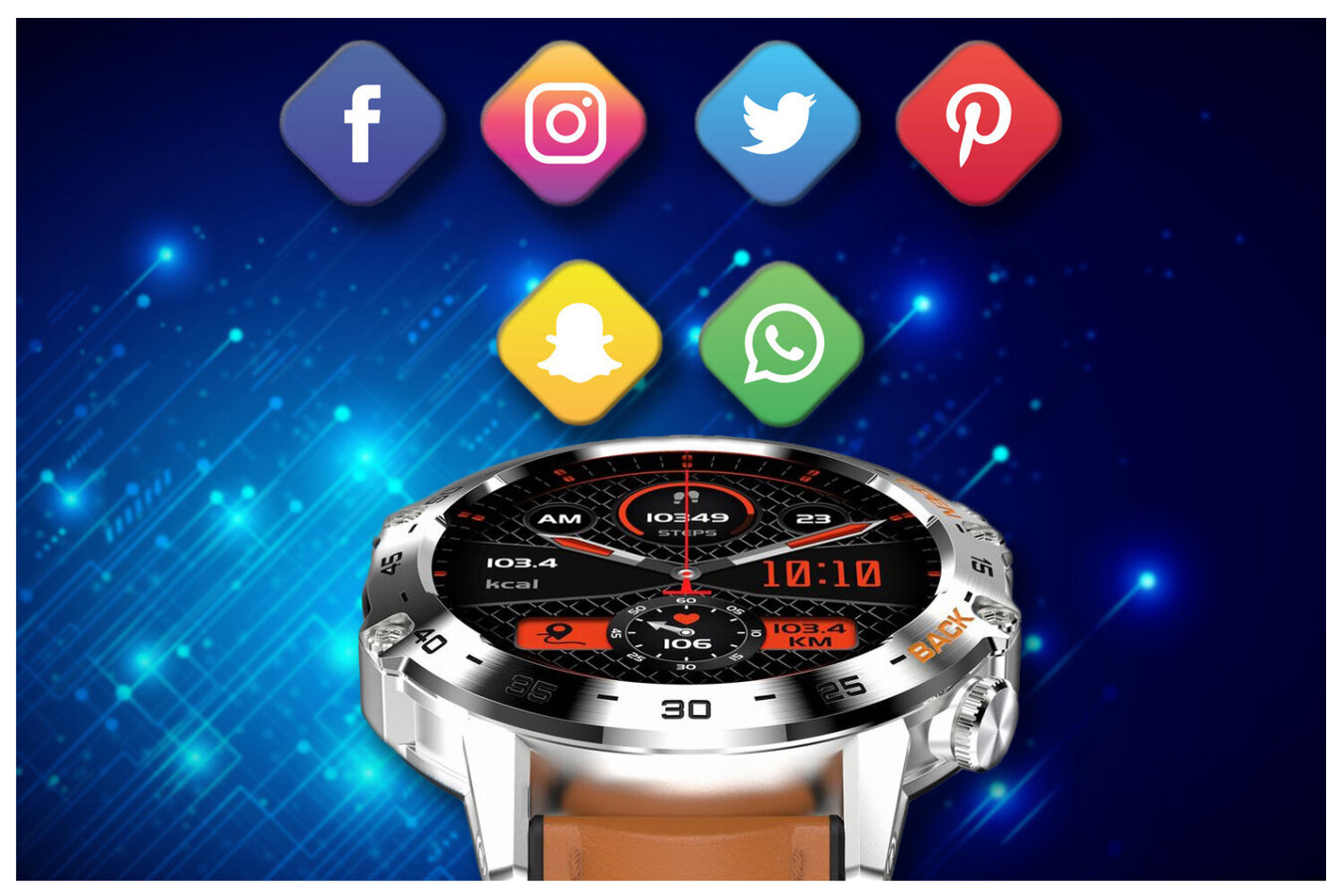 GRAVITY GT9-8 MEN'S SMARTWATCH - CONNECTIONS MAKER, PRESSURE METER (sg021h)