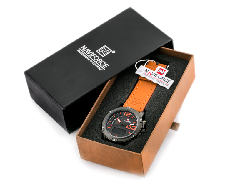 Gift box for watch - Naviforce - black - oblong