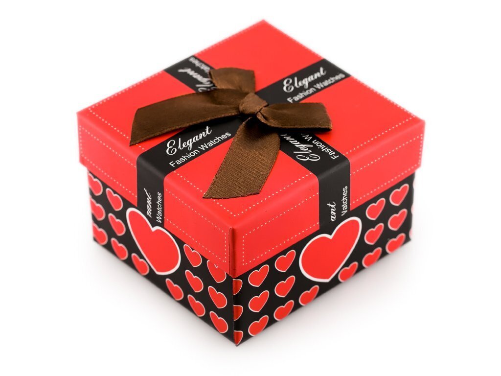 Gift box for watch - hearts red