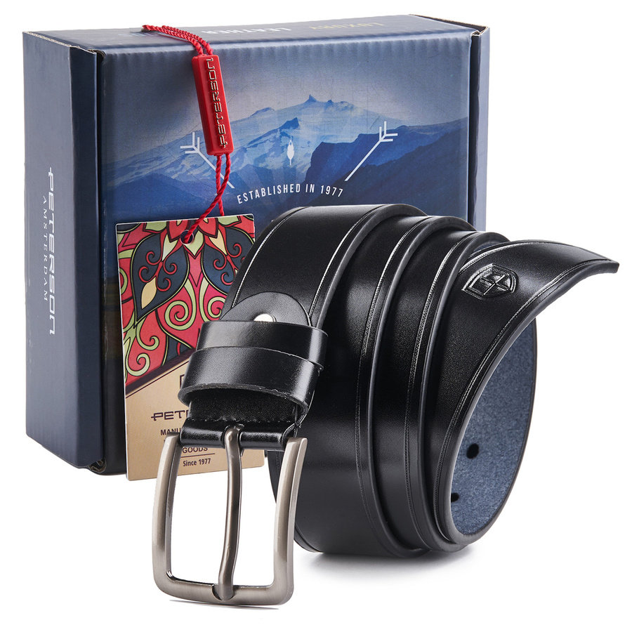 Leather men belt PETERSON PTN JPC-15