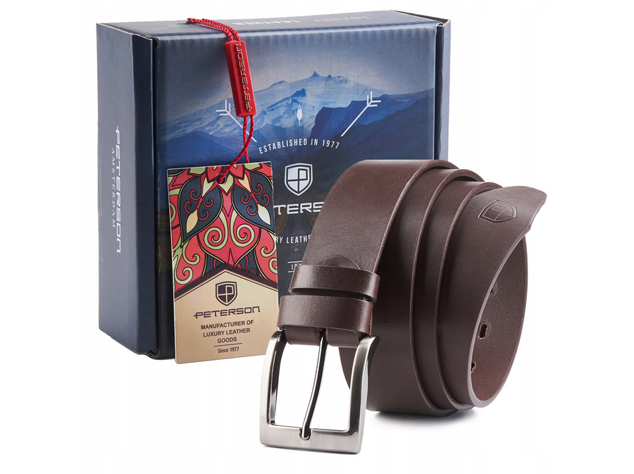 Leather men belt PETERSON PTN SSK-7