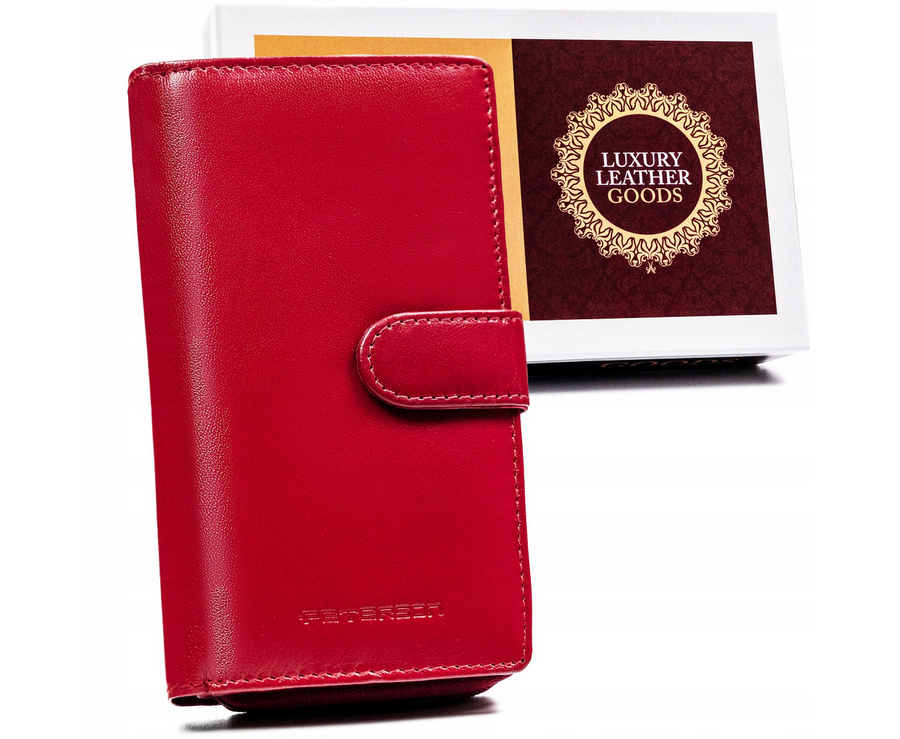 Leather wallet RFID PETERSON PTN RD-42-GCL