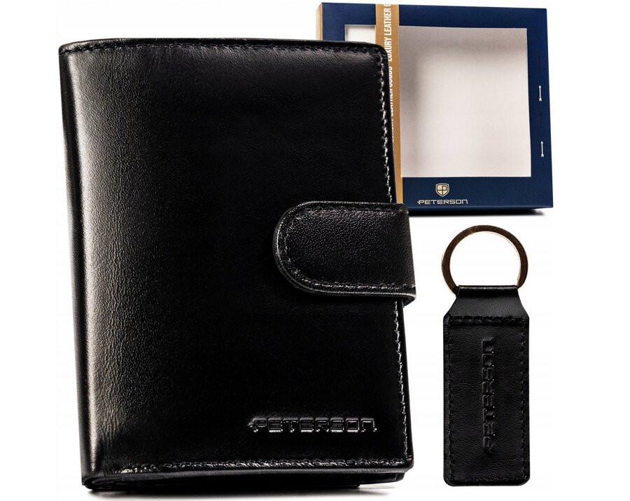 Leather wallet & key ring PETERSON PTN SET-M-1542L-KCS