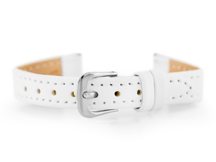 Leather watch strap - JORDAN KERR - white - 12mm