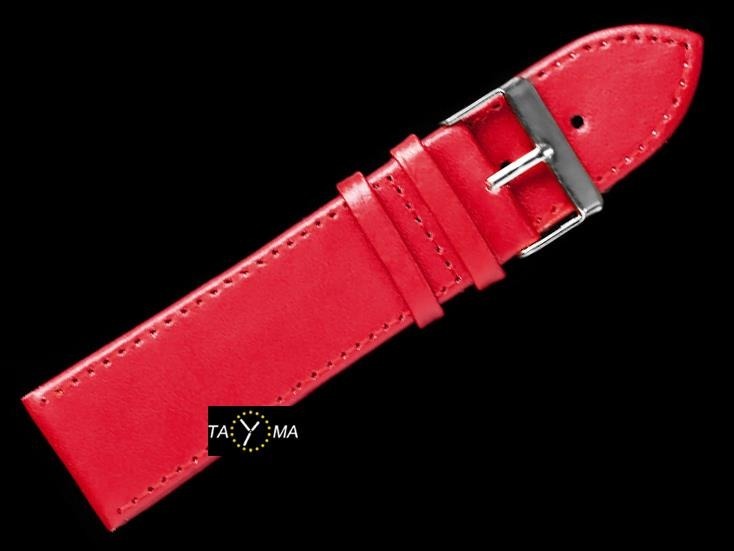 Leather watch strap - maroon - 24mm