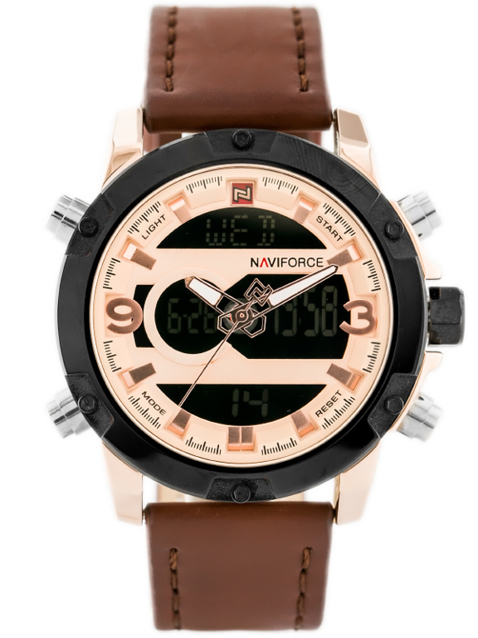 NAVIFORCE MEN'S WATCH - NF9097 (zn043e) - brown/rosegold