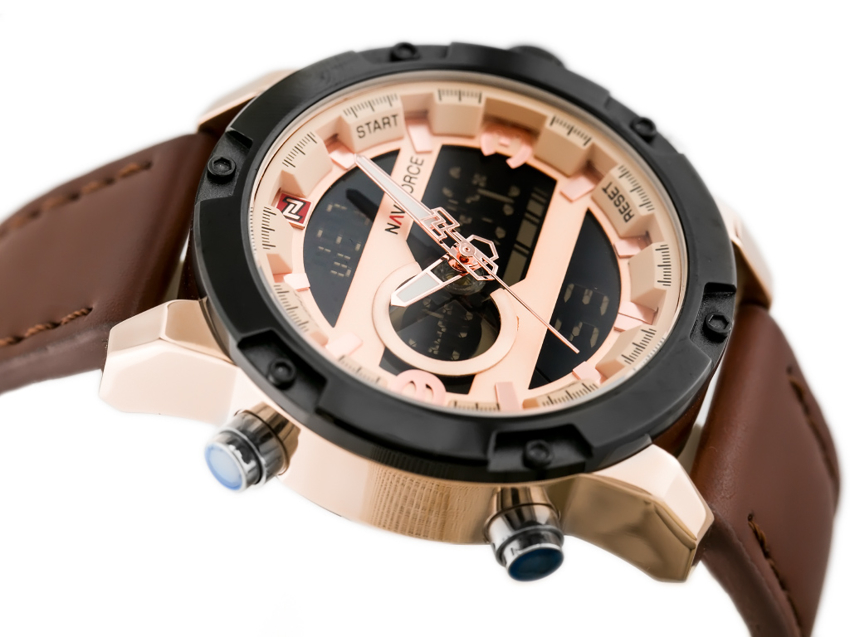 NAVIFORCE MEN'S WATCH - NF9097 (zn043e) - brown/rosegold