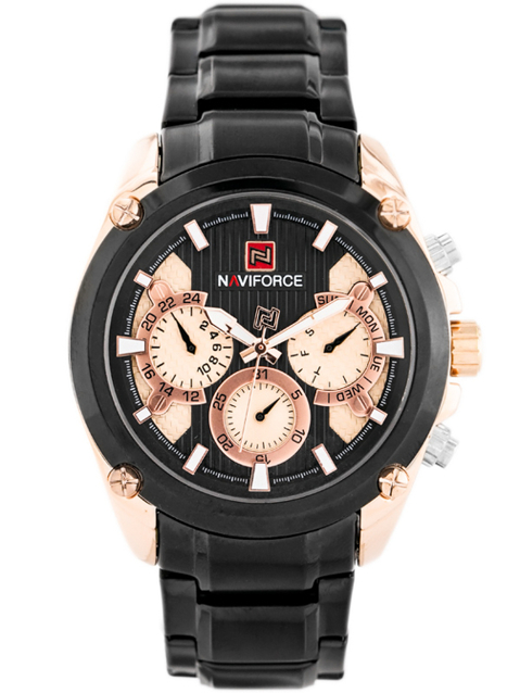 NAVIFORCE MEN'S WATCH - NF9113 (zn078c) - black/rosegold + box