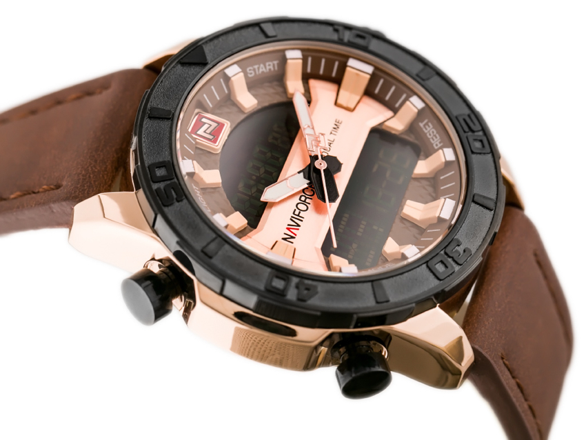 NAVIFORCE MEN'S WATCH - NF9114 (zn046e) - brown/rosegold