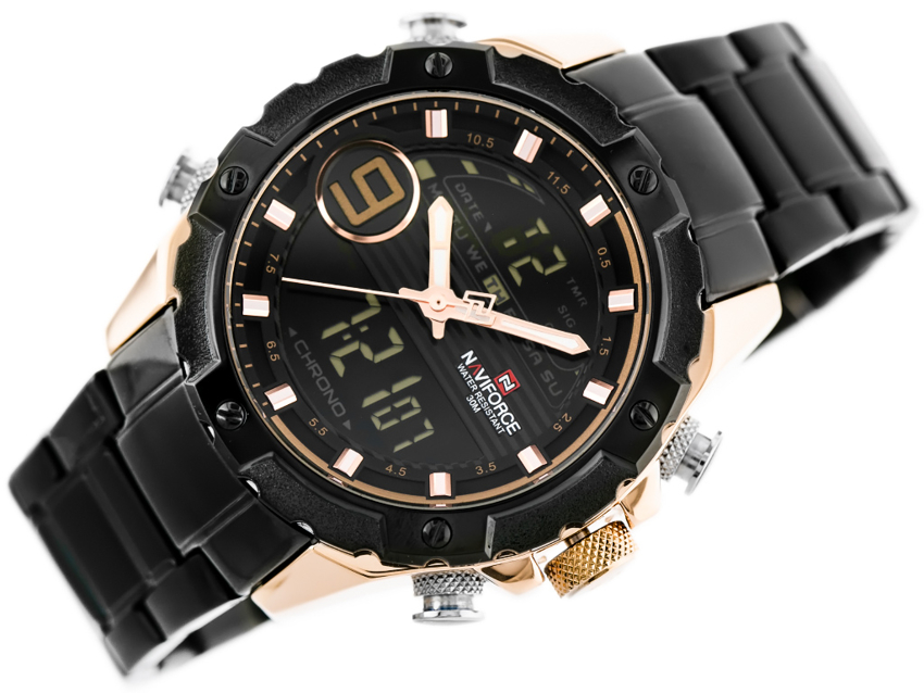 NAVIFORCE MEN'S WATCH - NF9146S (zn089c) - black/rosegold + BOX