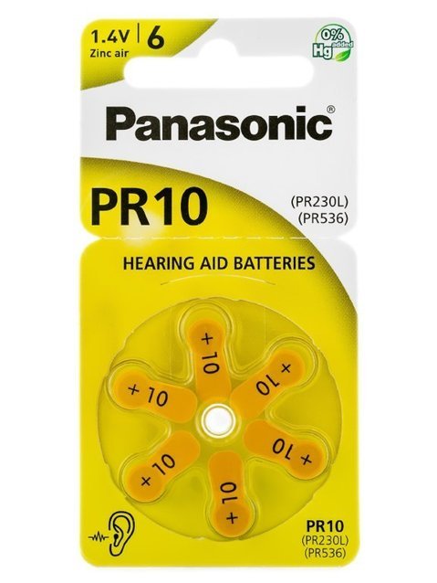 Panasonic PR10 hearing battery - set of 6pcs.