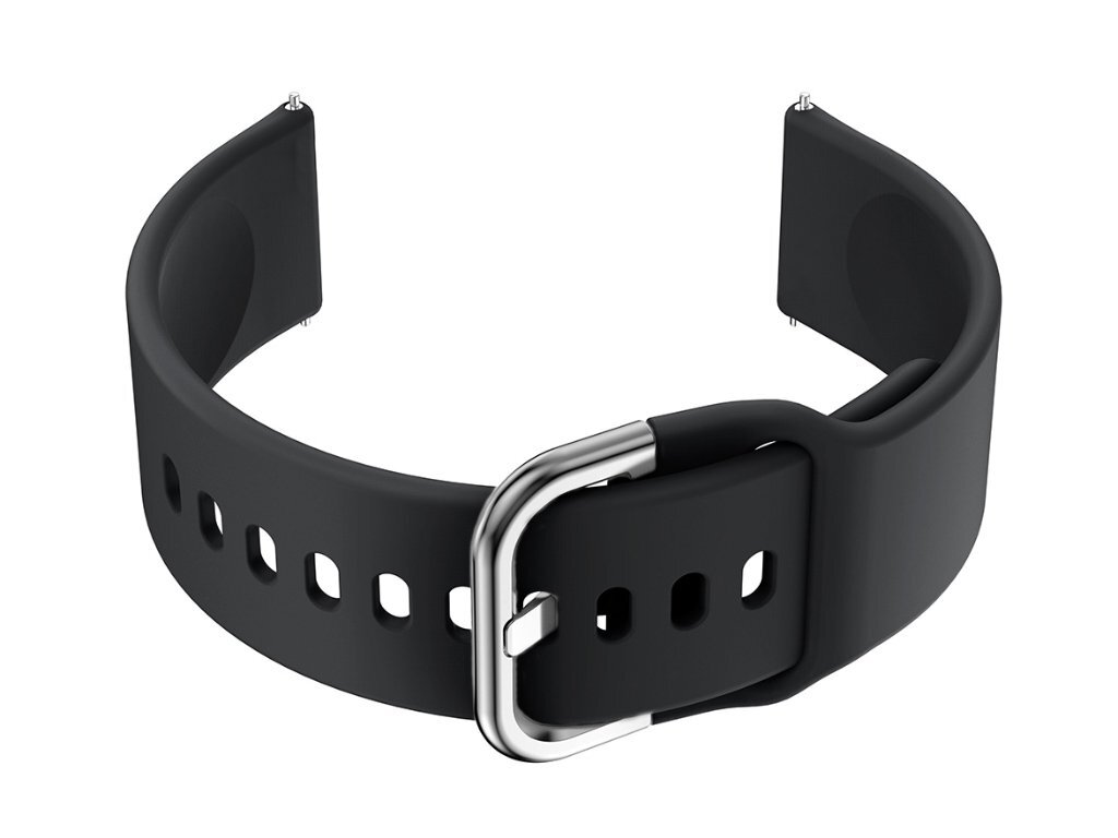 Pasek gumowy do smartwatch U01 - czarny/srebrny - 18mm