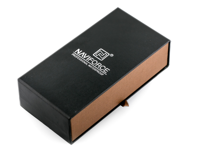 Prezentowe pudełko na zegarek - Naviforce - czarne - podłużne
