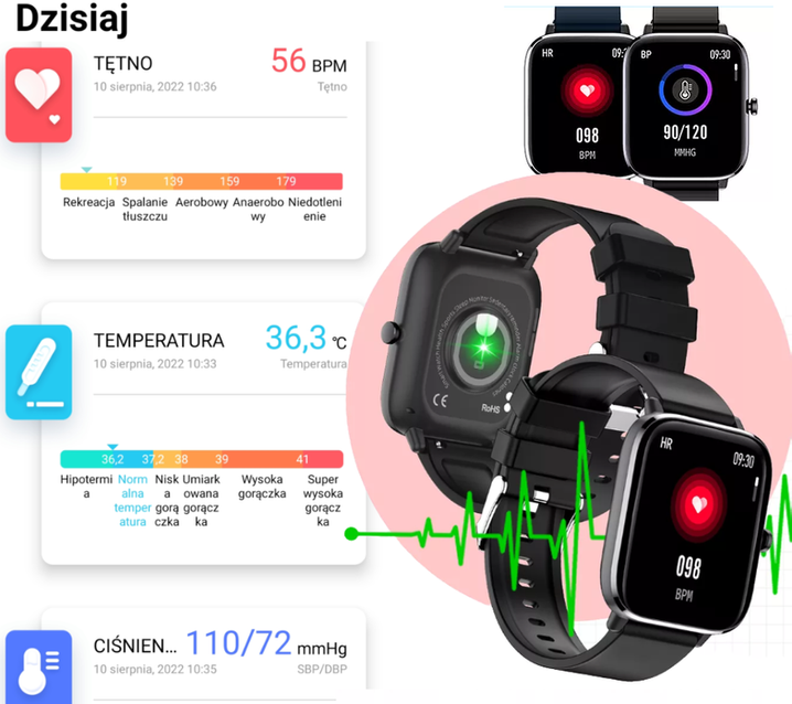 Rubicon RNCE79 WOMEN'S SMARTWATCH - CONNECTIONS, THERMOMETER (sr026a)