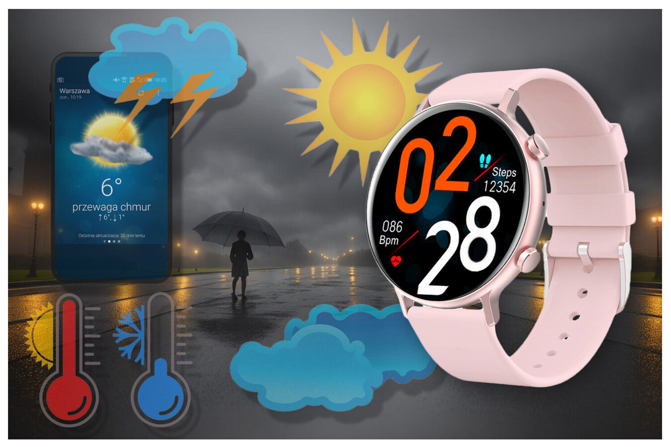 Rubicon RNCE98 WOMEN'S SMARTWATCH - CONNECTIONS, PULSOKSYMETER (sr043a)