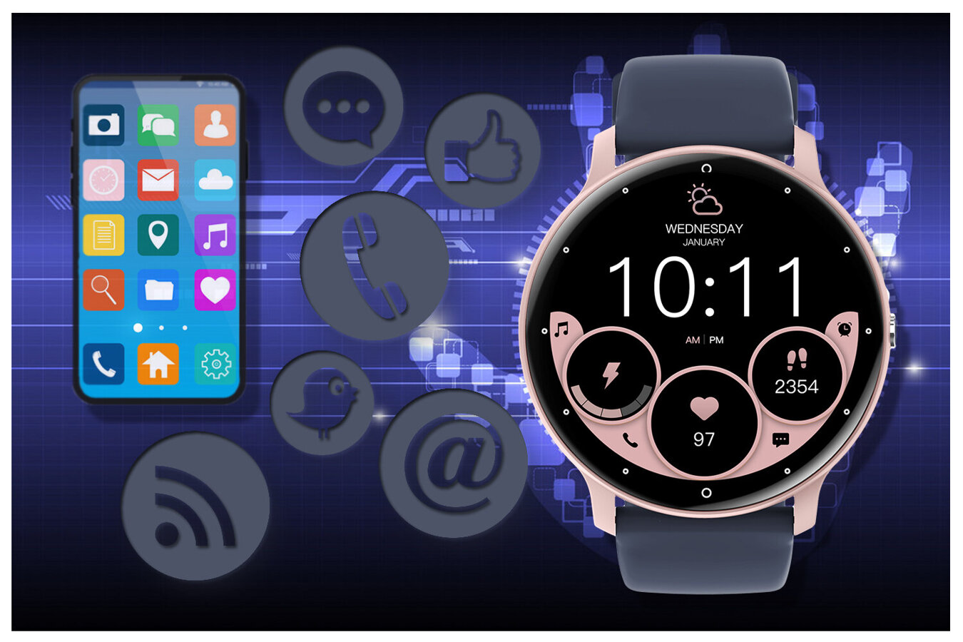 SMARTWATCH UNISEX GRAVITY GT1-7 PRO - BLUETOOTH CONNECTIONS, ADDITIONAL PASSAGE (sg027g)