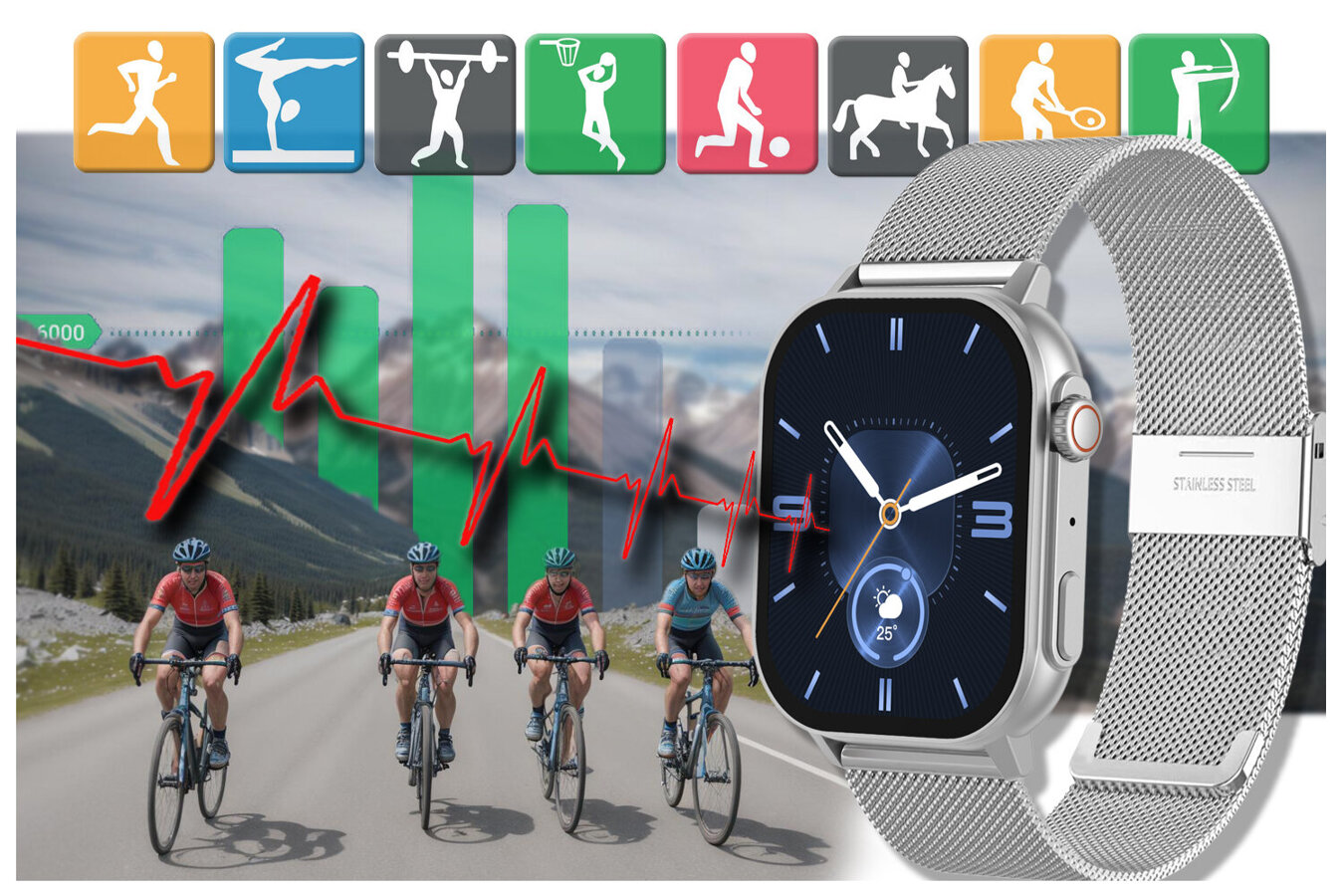 SMARTWATCH UNISEX GRAVITY GT15-9 - BLUETOOTH CONNECTIONS, ADDITIONAL PASSAGE (sg029i)