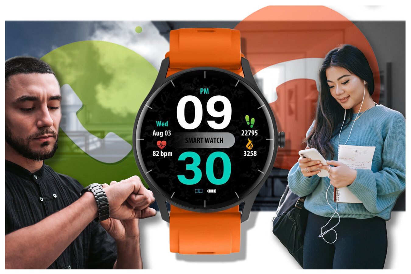 SMARTWATCH UNISEX GRAVITY GT2-9 - BLUETOOTH CONNECTIONS, OWN dial (sg019i)