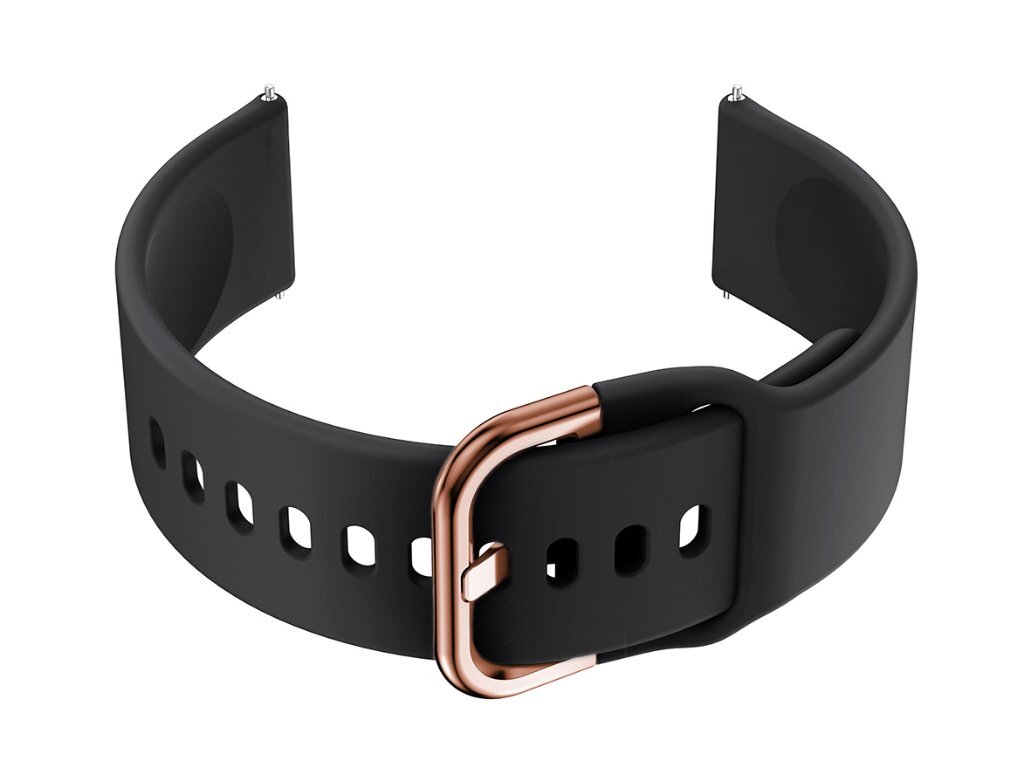 U01 smartwatch rubber strap - black/rosegold - 20mm