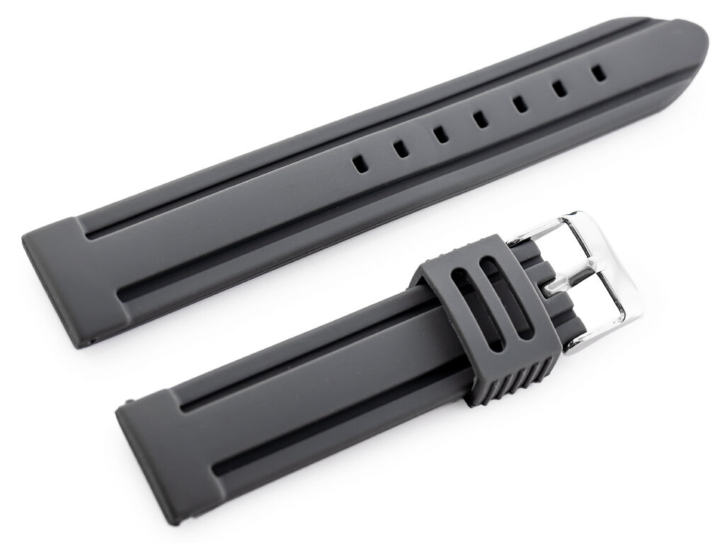 U09 rubber watch strap - gray - 20mm