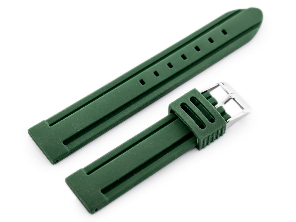 U09 rubber watch strap - green - 20mm