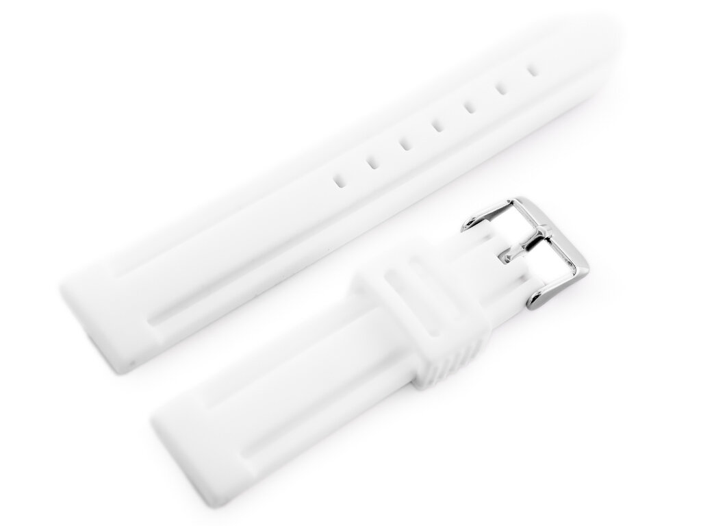 U09 rubber watch strap - white - 22mm