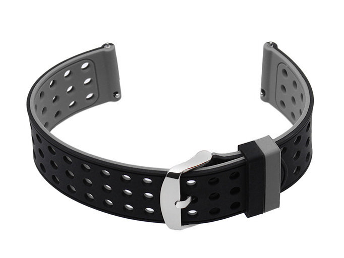 U12 watch rubber strap - black/gray - 22mm