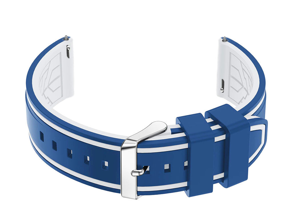 U14 rubber watch strap - blue/white - 24mm