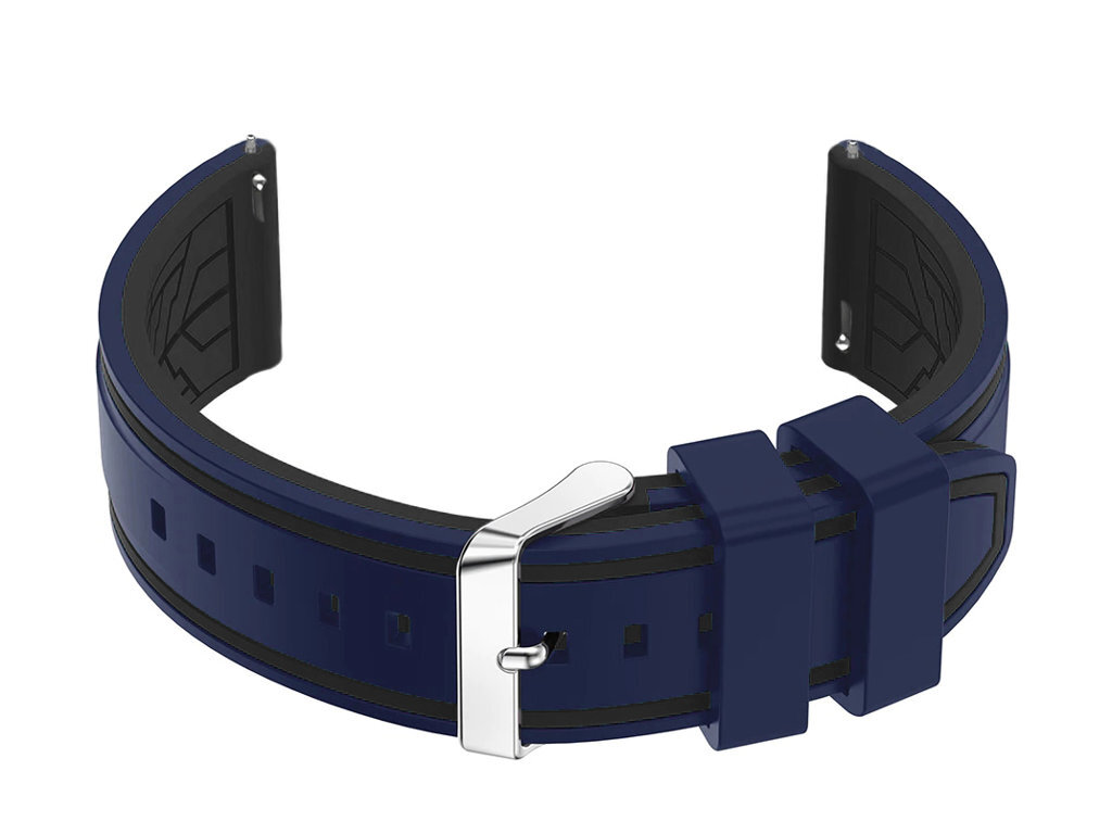 U14 rubber watch strap - navy blue/black - 20mm