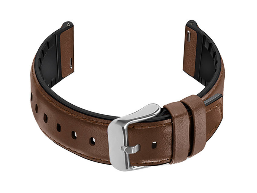 U16 rubber strap for watch - dark brown - 22mm