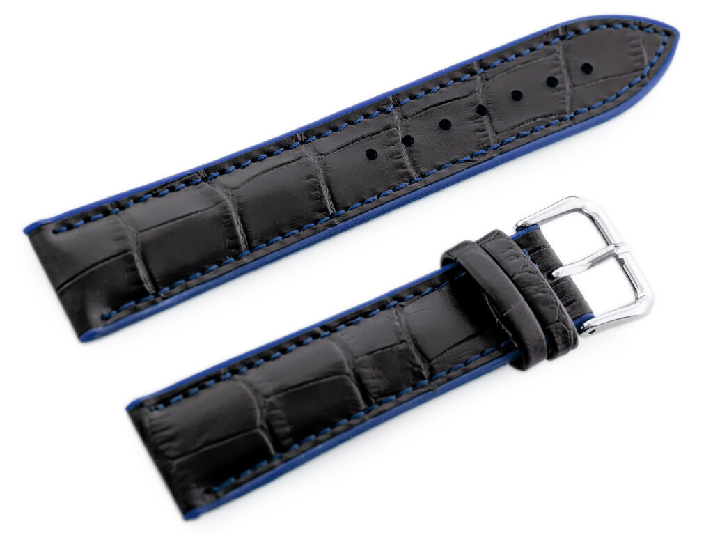 U18 rubber watch strap - black/black - 22mm