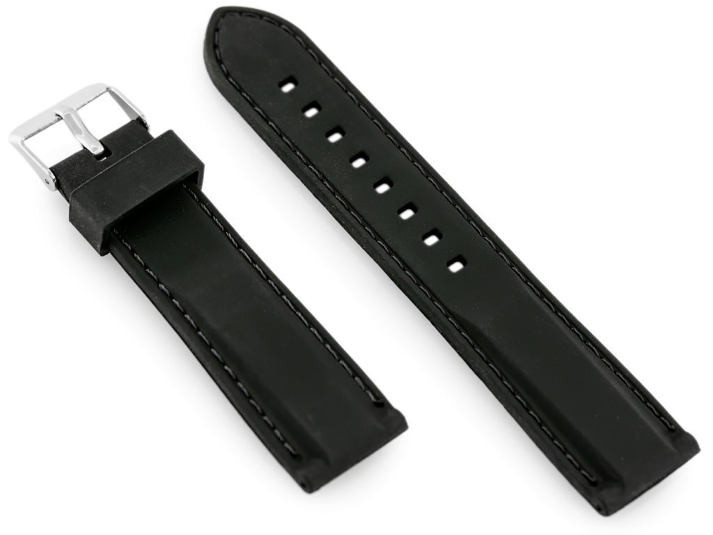 U20 rubber watch strap - black 28mm